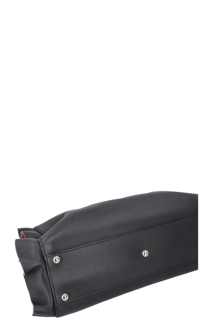 FENDI Medium Ruffle Peekaboo Leather Black