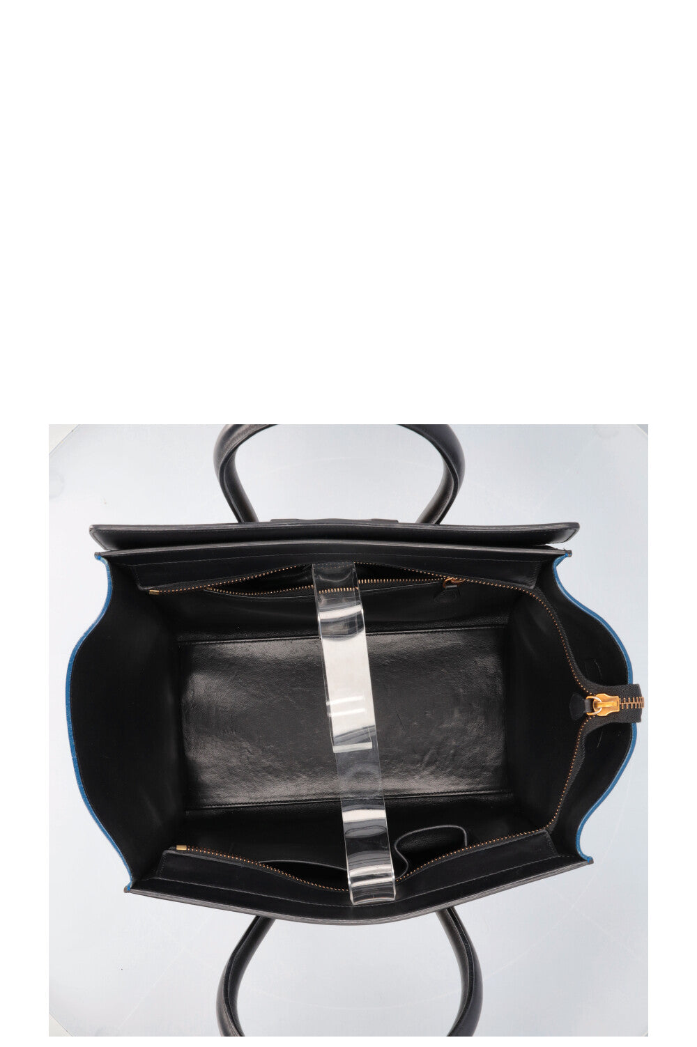 CÉLINE Luggage Mini Handbag Tricolor  Blue Black