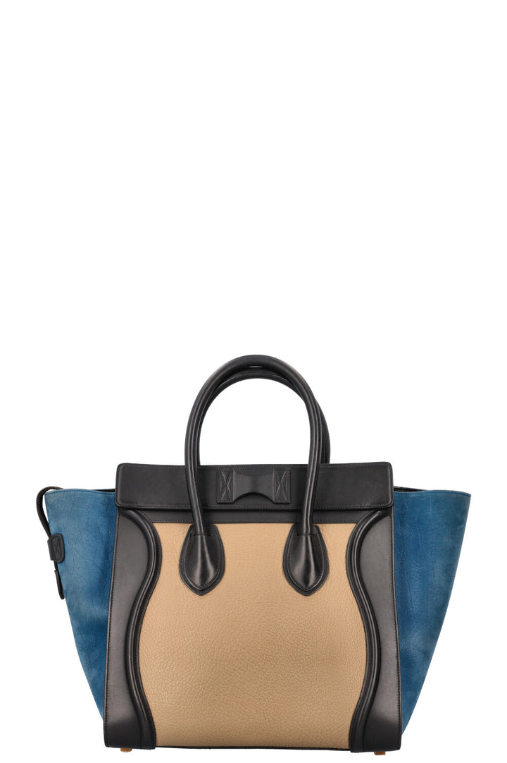 CÉLINE Bagage Mini Sac à Main Tricolore Bleu Noir