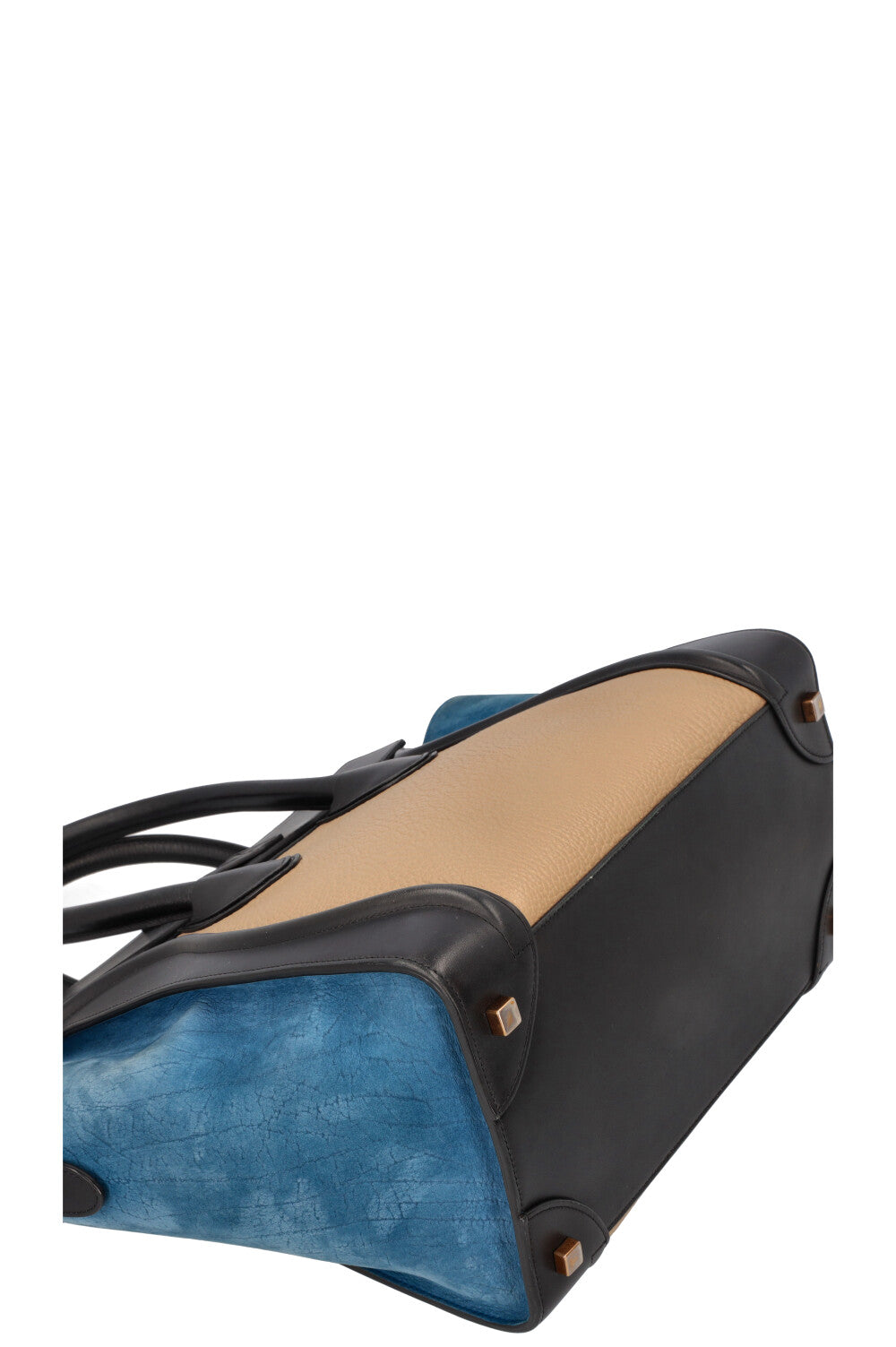 CÉLINE Luggage Mini Handbag Tricolor  Blue Black