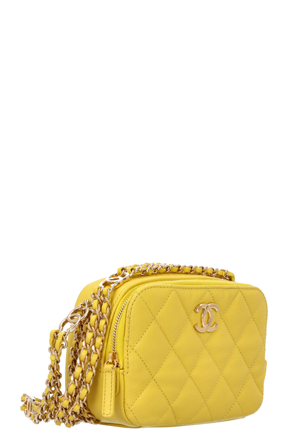 CHANEL Crossbody Bag Caviar Yellow