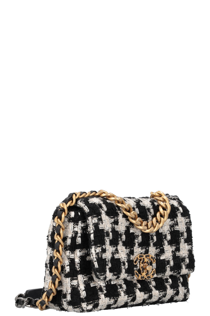 CHANEL 19 Small Bag Tweed Black White