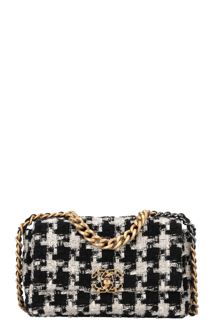 CHANEL 19 Small Bag Tweed Black White