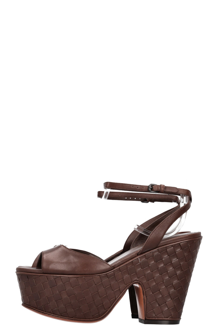 BOTTEGA VENETA Intrecciato Heels Leather Brown