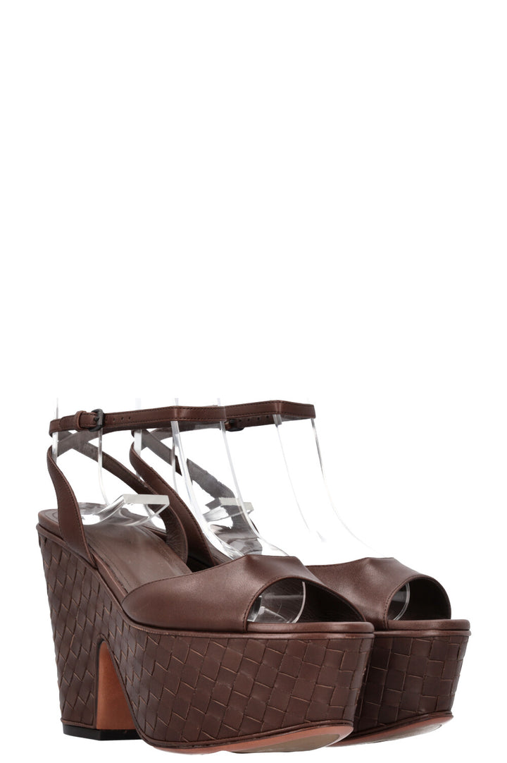 BOTTEGA VENETA Intrecciato Heels Leather Brown