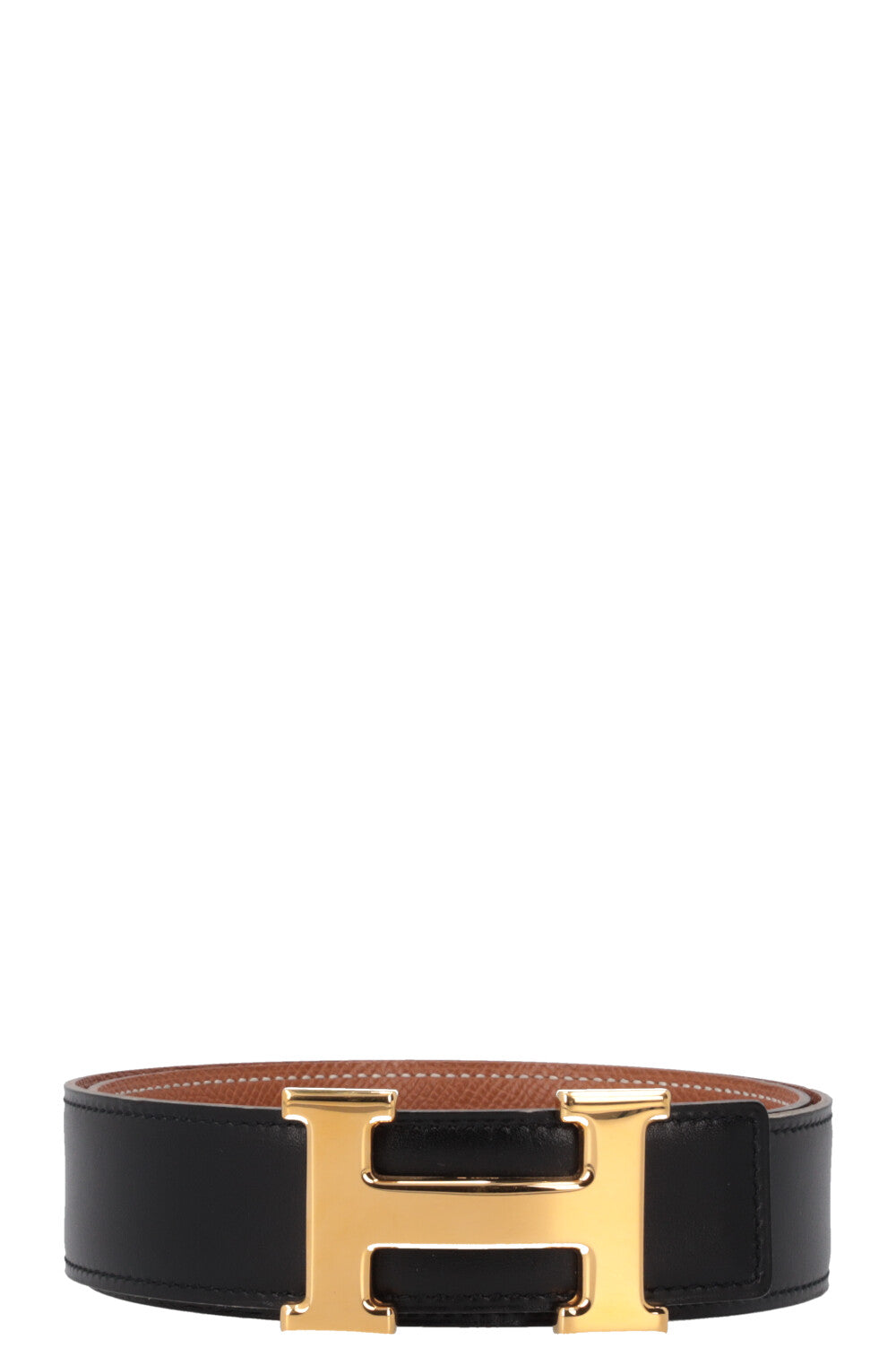 HERMÈS Constance Belt 32 Reversible Gold Noir