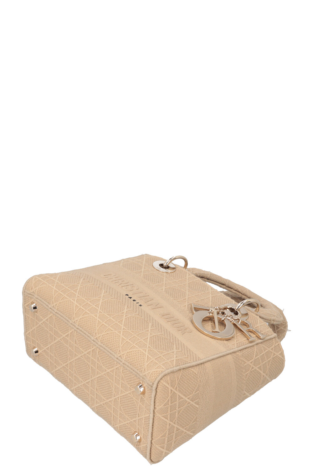 CHRISTIAN DIOR Lady Dior D-Lite Cannage Canvas Sand