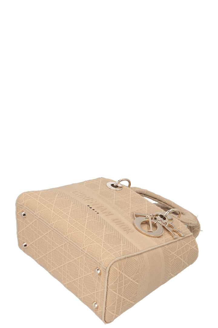 CHRISTIAN DIOR Lady Dior D-Lite Cannage Canvas Sand