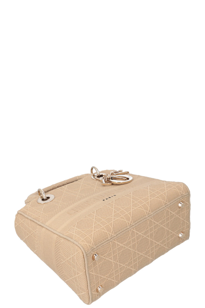 CHRISTIAN DIOR Lady Dior D-Lite Cannage Canvas Sand