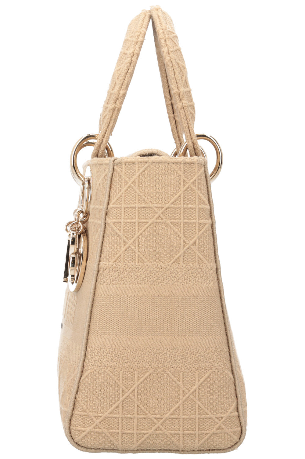 CHRISTIAN DIOR Lady Dior D-Lite Cannage Canvas Sand