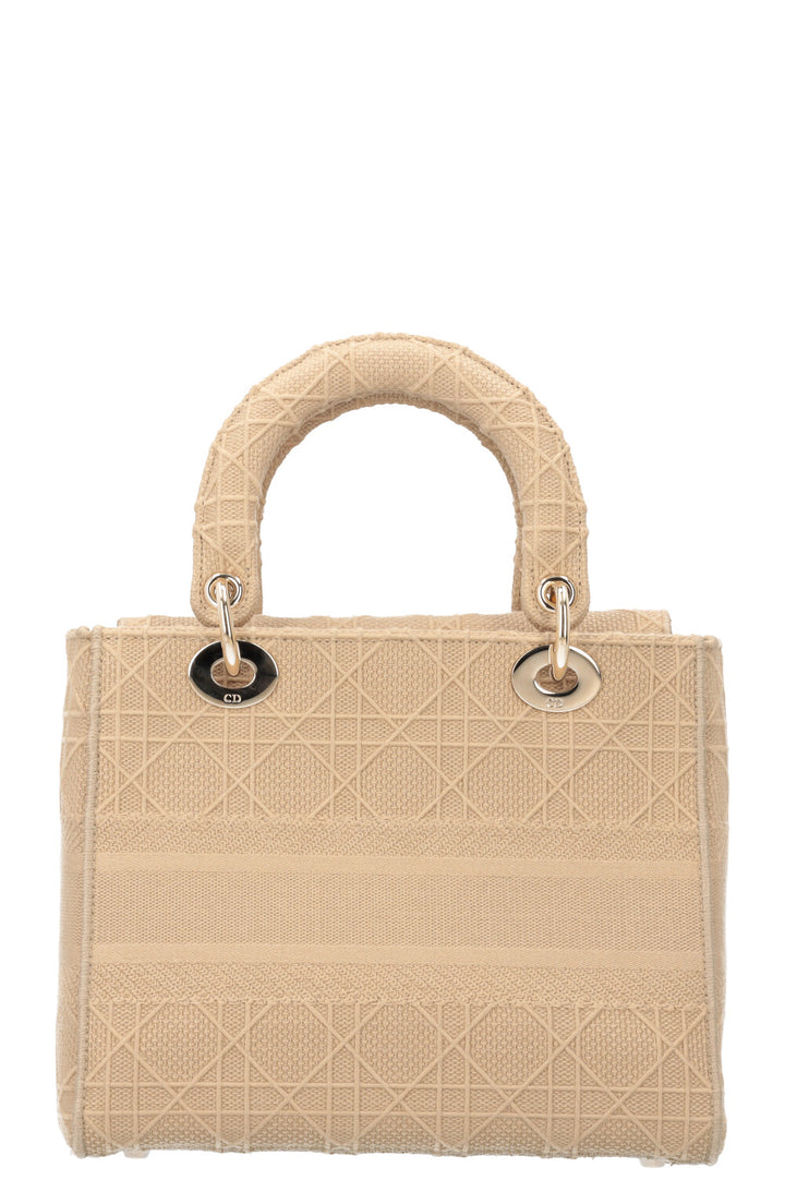 CHRISTIAN DIOR Lady Dior D-Lite Cannage Canvas Sand