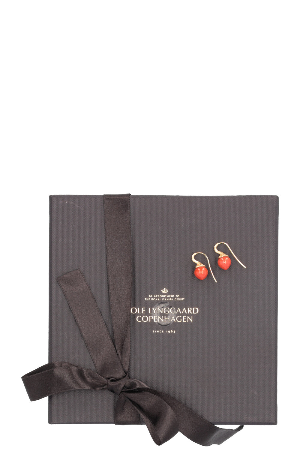 OLE LYNGGAARD Dew Drops Earrings 18ct Coral Gold