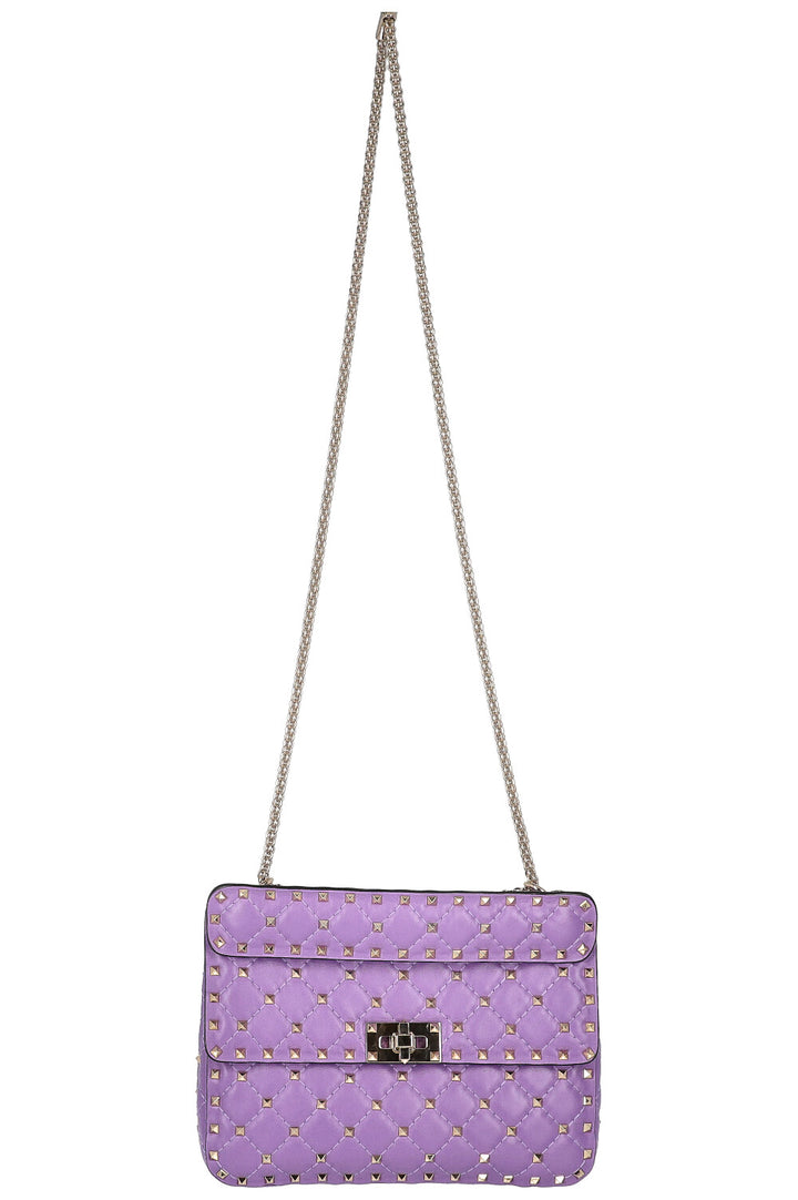 VALENTINO Medium Rockstud Spike Bag Purple