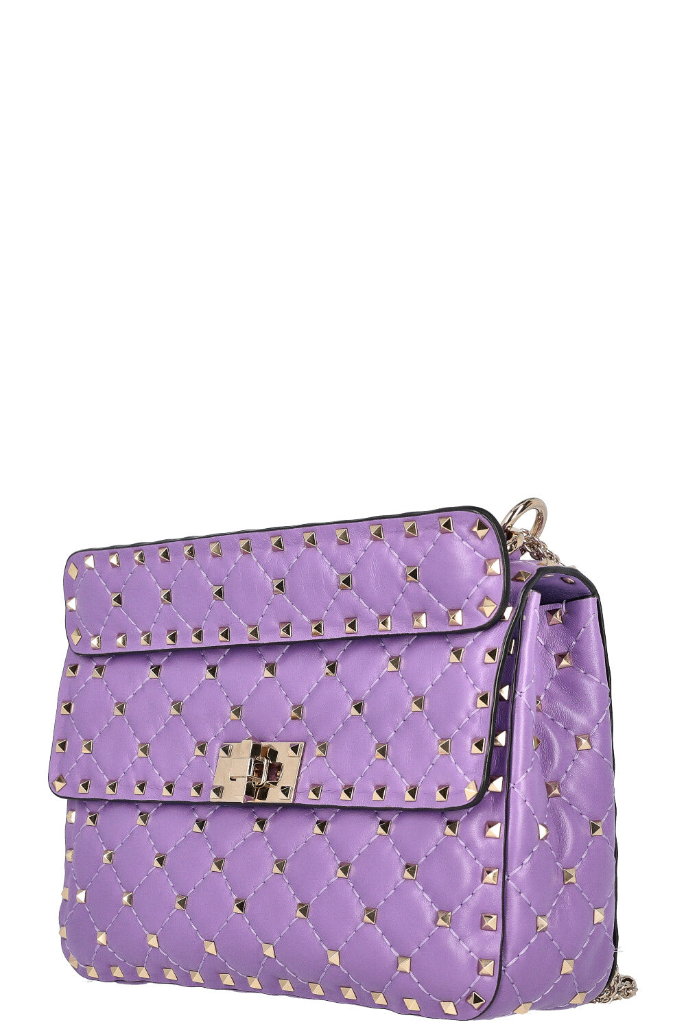 VALENTINO Medium Rockstud Spike Bag Purple