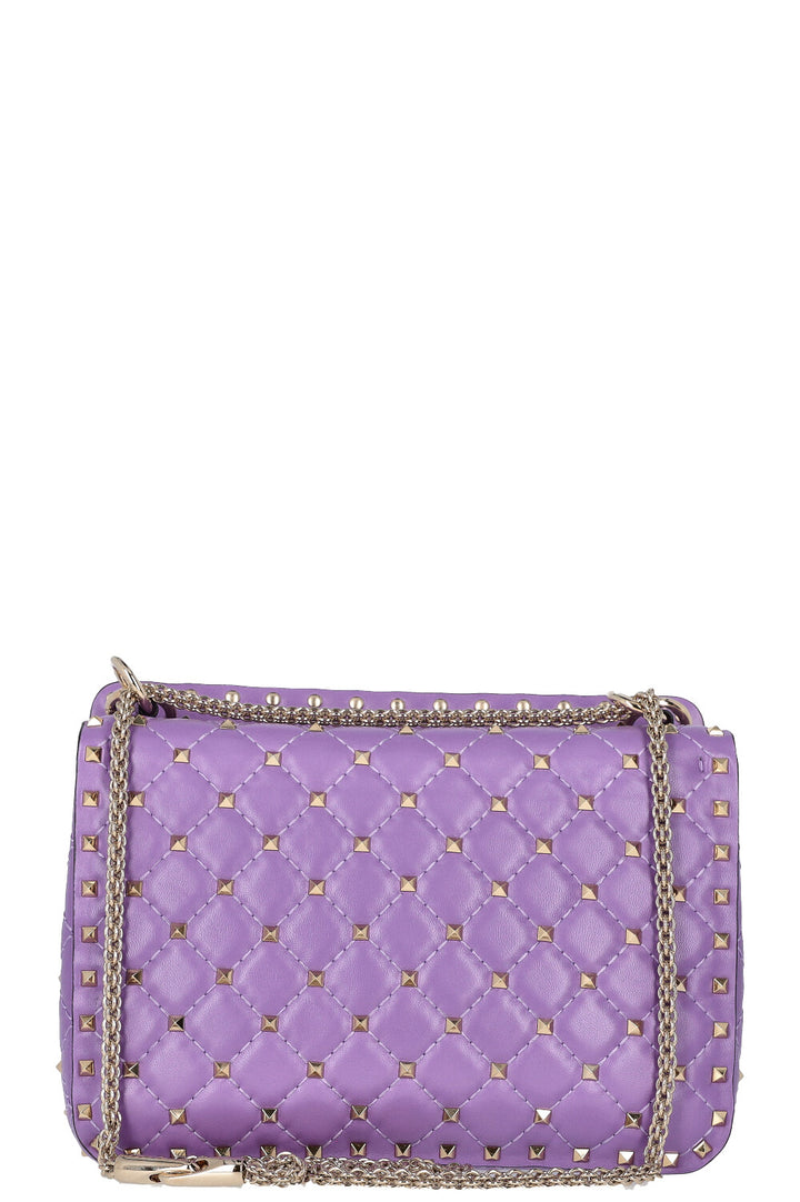 VALENTINO Medium Rockstud Spike Bag Purple