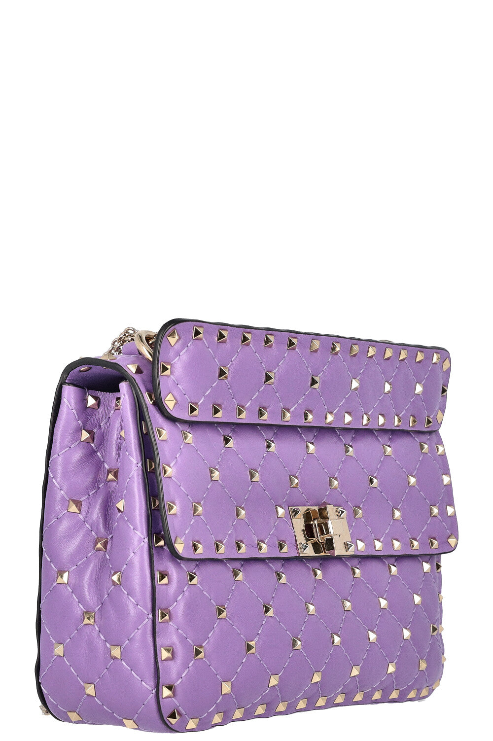 VALENTINO Medium Rockstud Spike Bag Purple