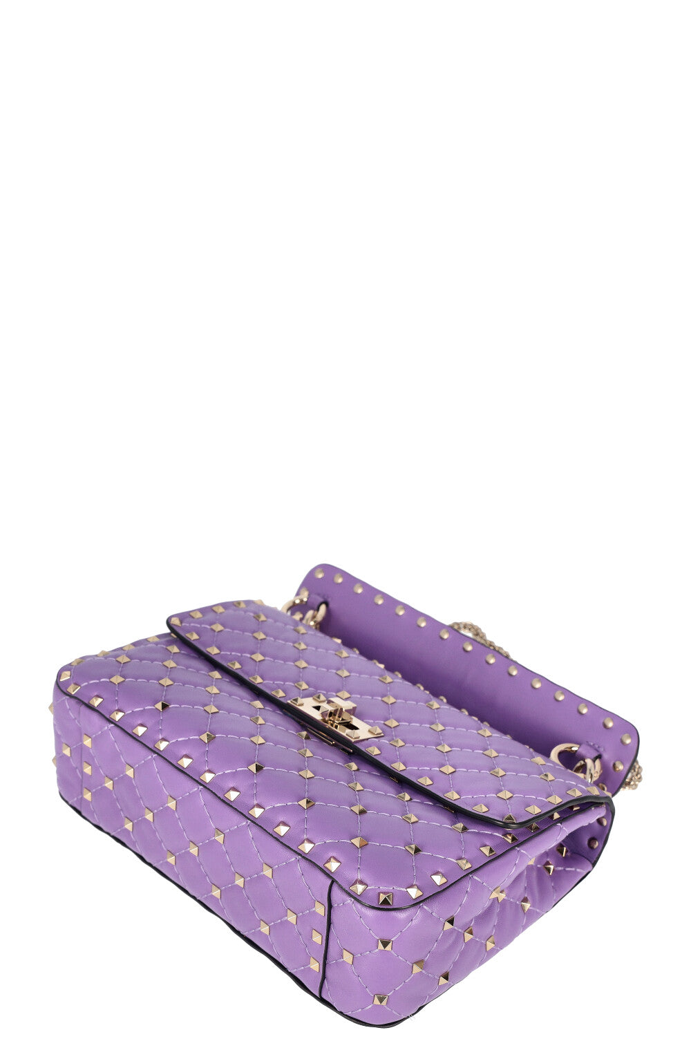 VALENTINO Medium Rockstud Spike Bag Purple