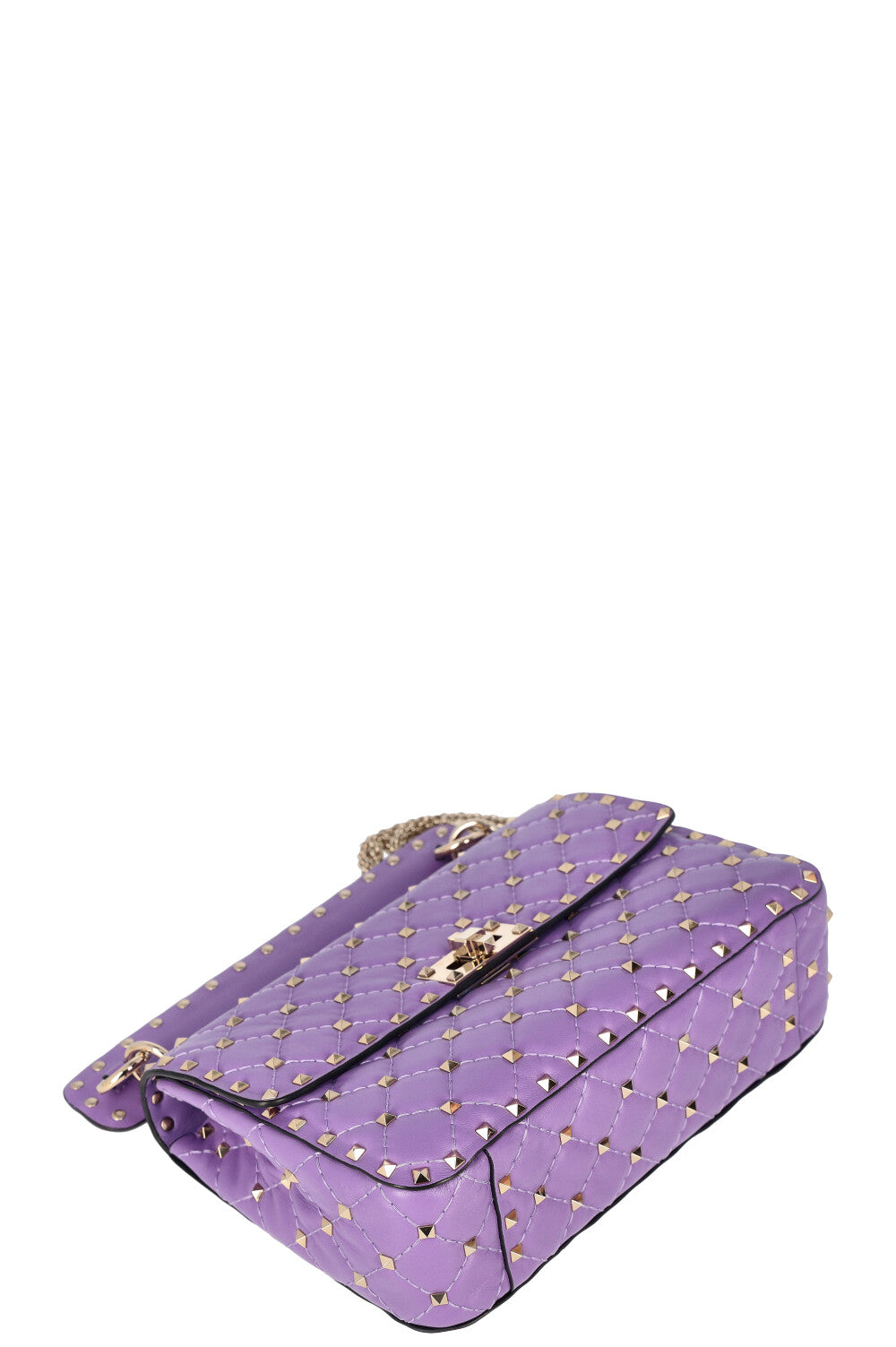 VALENTINO Medium Rockstud Spike Bag Purple