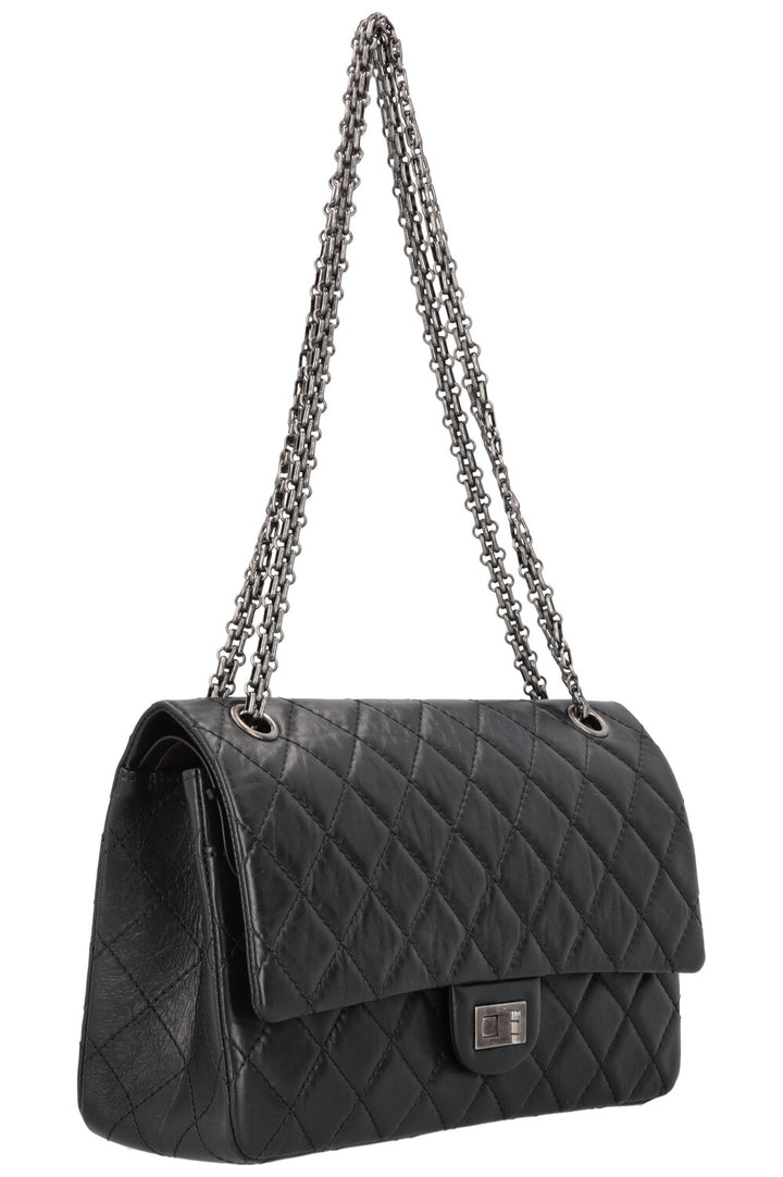 CHANEL 2.55 Réédition Sac bandoulière moyen Noir