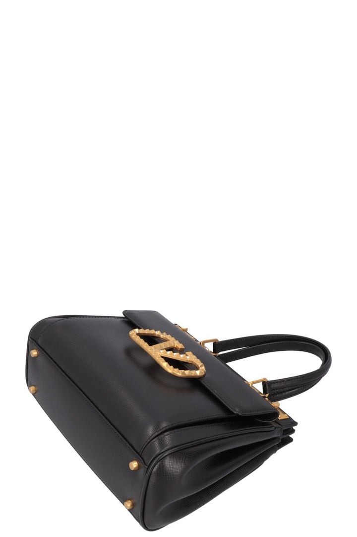 VALENTINO Rockstud Alcove Bag Leather Black Gold