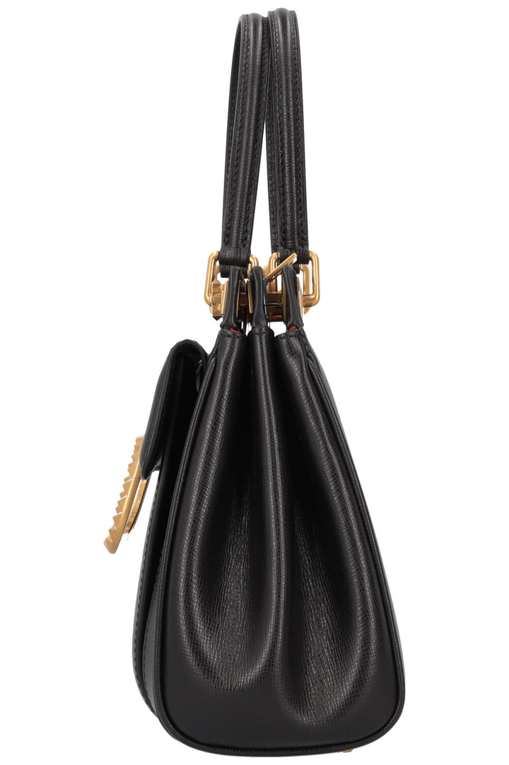 VALENTINO Rockstud Alcove Bag Leather Black Gold