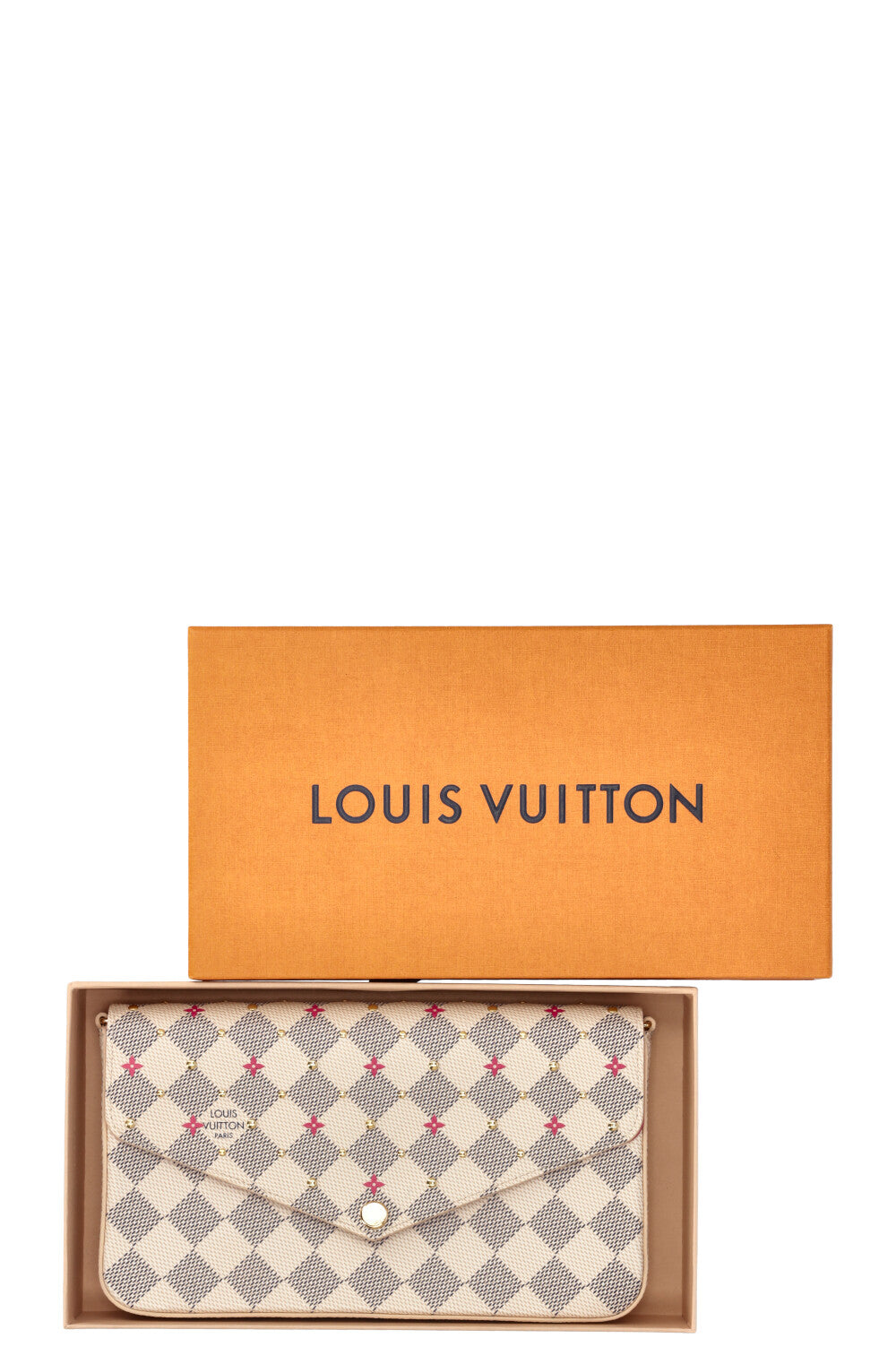 LOUIS VUITTON Pochette Felicie Bag Damier Azur Studs