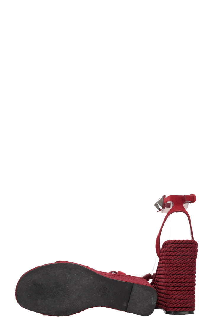 VALENTINO Roman Stud Wedge Heels Red