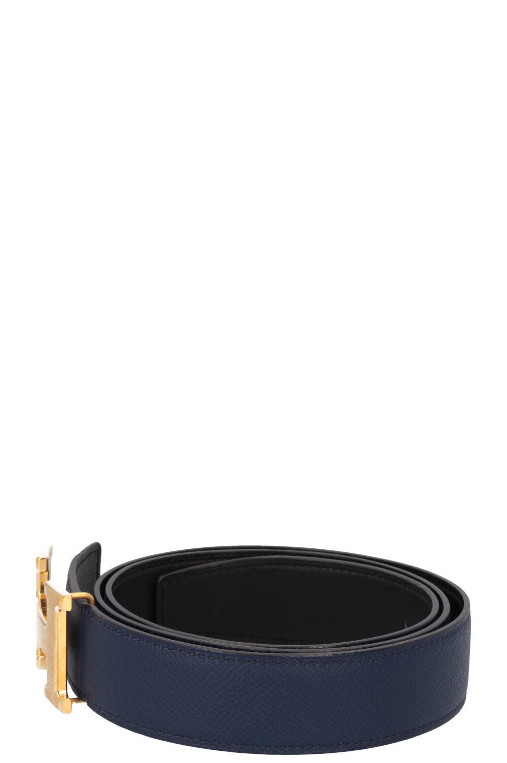 HERMÈS Constance H 32 Ceinture Bleu Noir Epsom