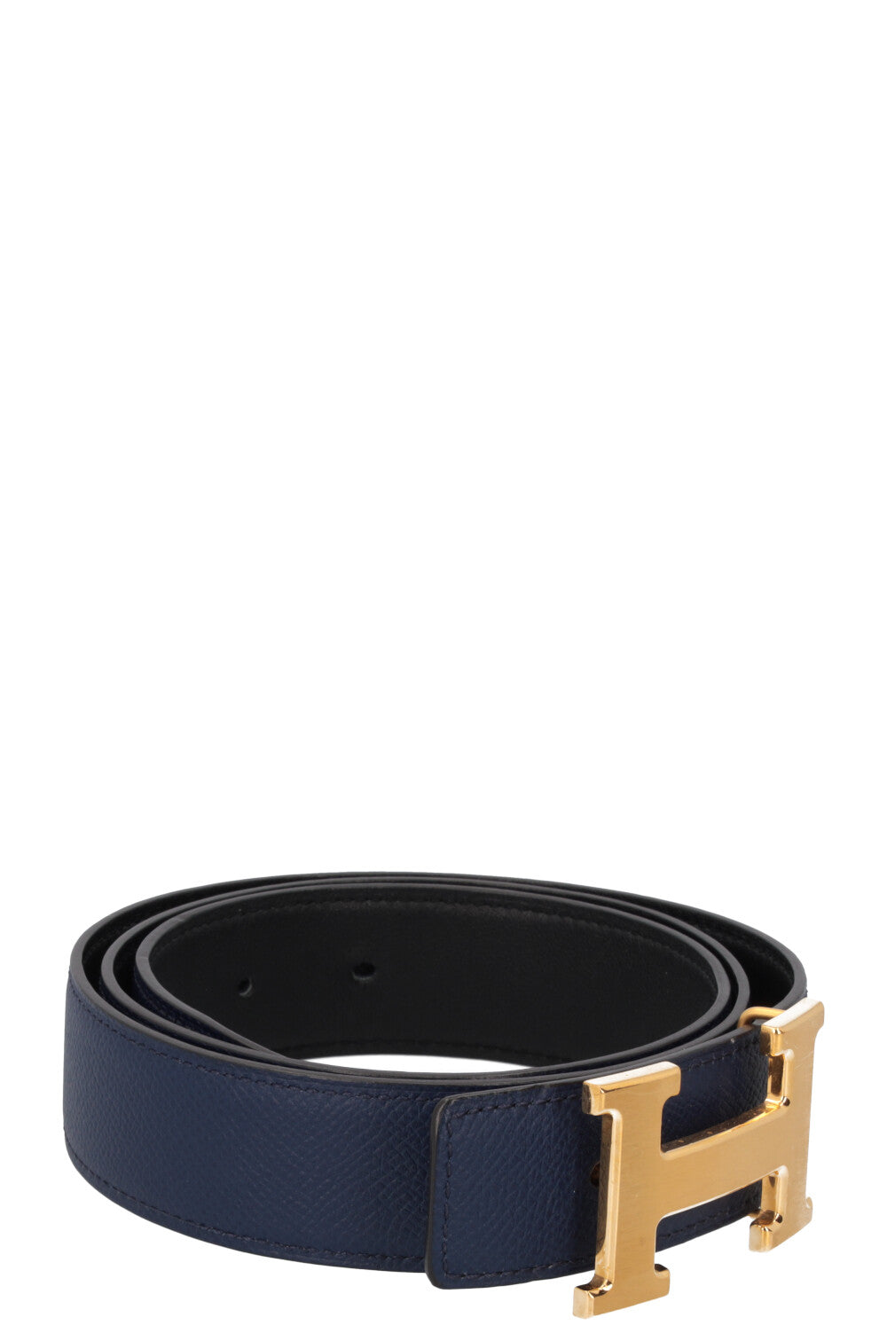 HERMÈS Constance H 32 Ceinture Bleu Noir Epsom