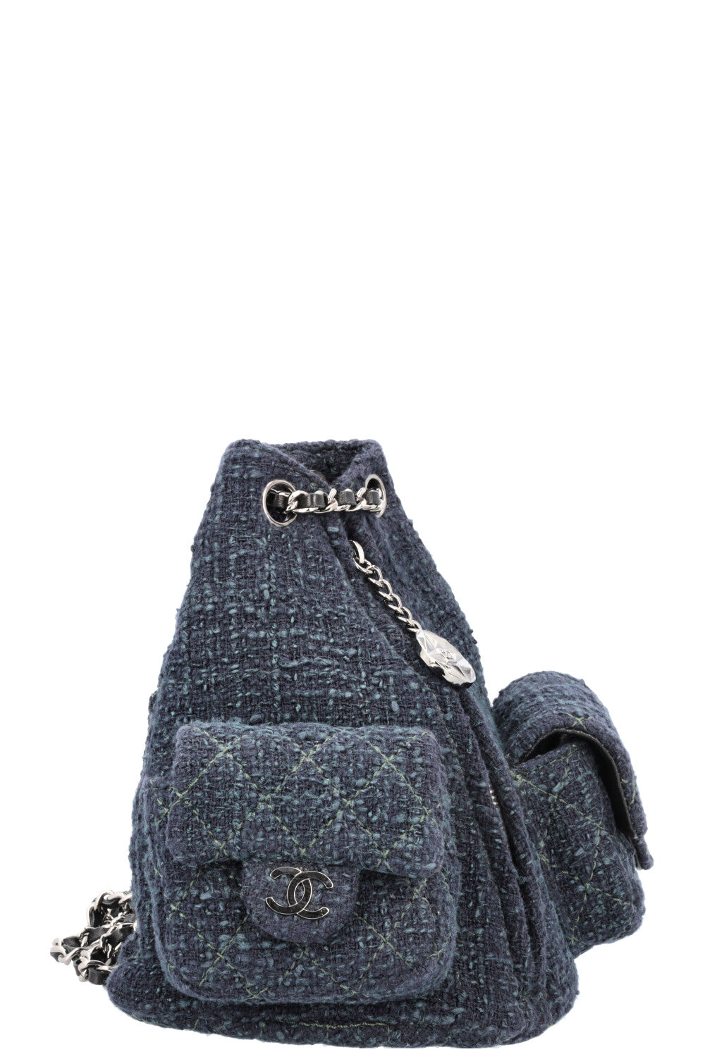 CHANEL Sac à dos est de retour Tweed Marine