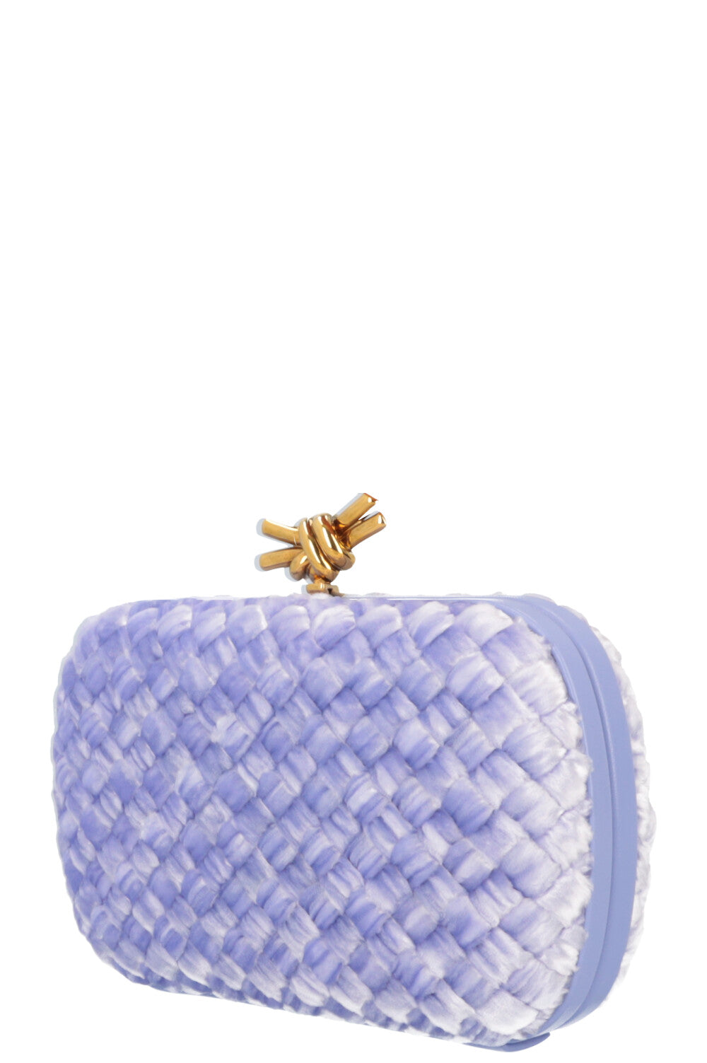 BOTTEGA VENETA Knot Clutch Intrecciato Velour Purple