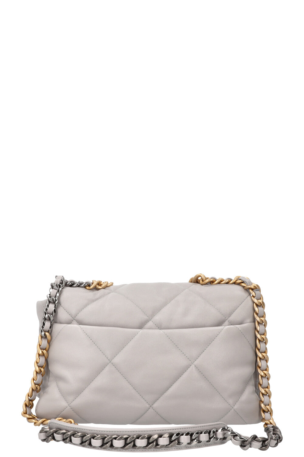 CHANEL 19 Sac bandoulière moyen cuir Gris