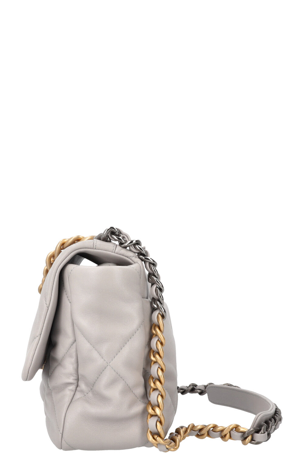 CHANEL 19 Sac bandoulière moyen cuir Gris