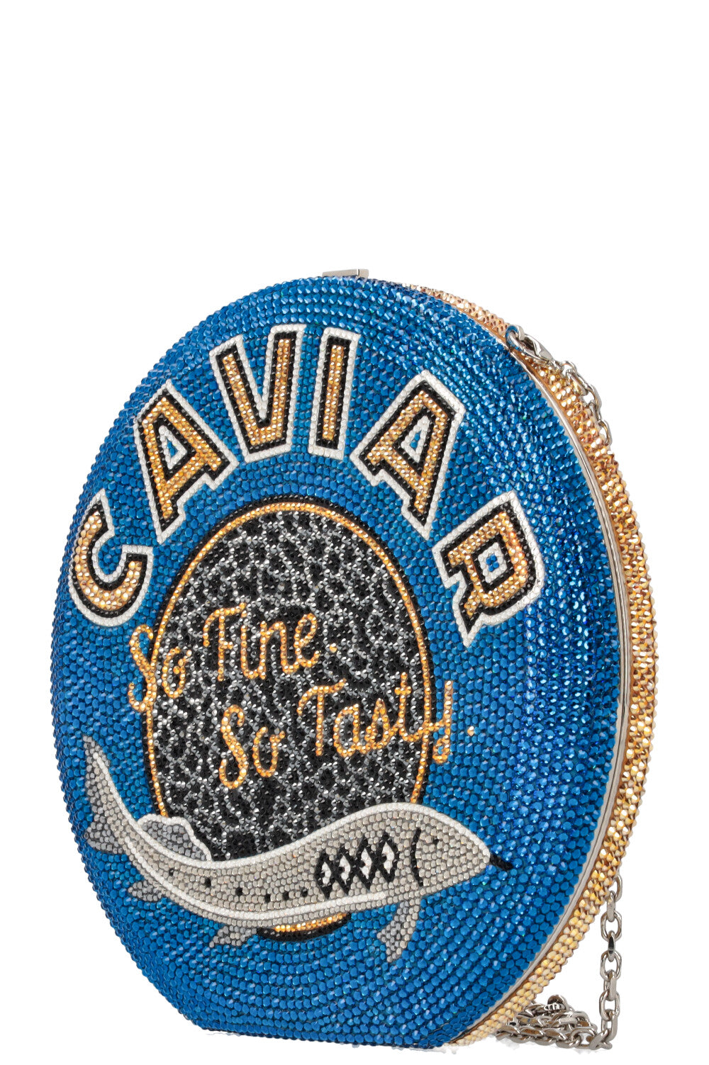 JUDITH LEIBER Sac en métal pour caviar en cristal