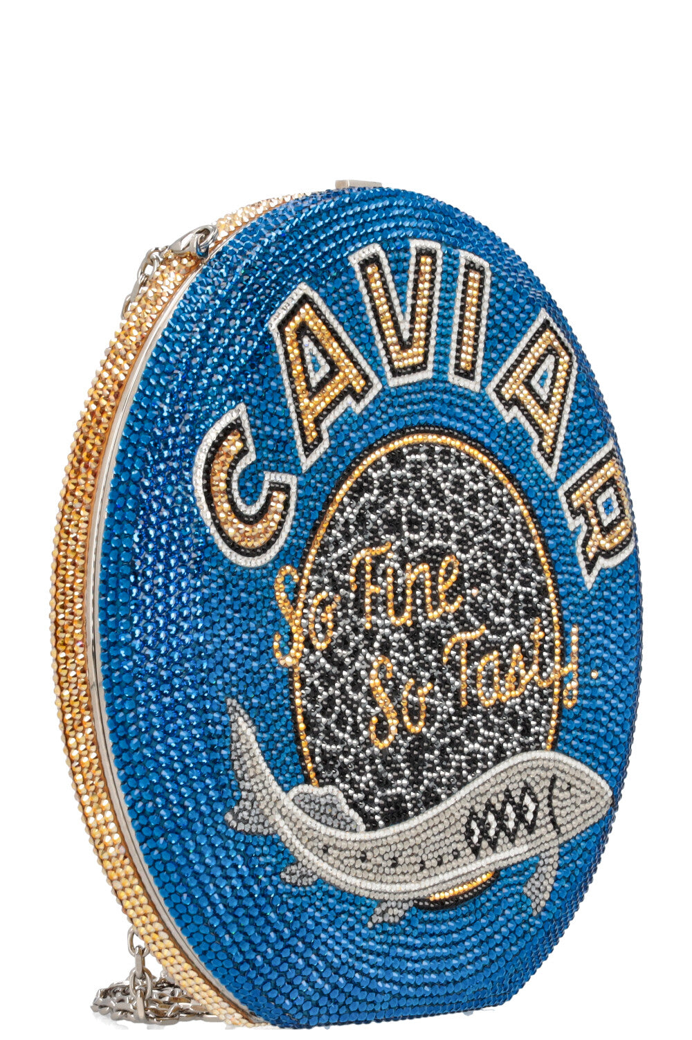 JUDITH LEIBER Sac en métal pour caviar en cristal