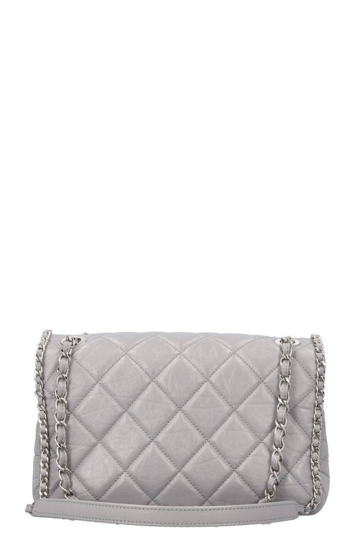 CHANEL Running Chain Bag Calfskin Grey