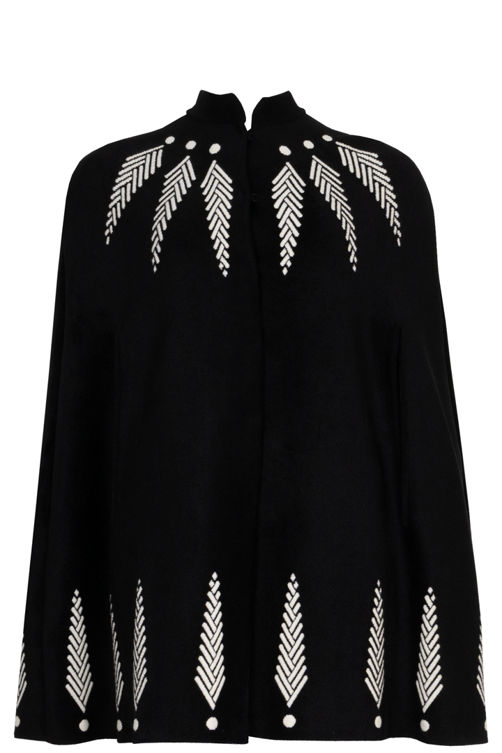 ALEXANDER MCQUEEN Cape Wool Black Ivory