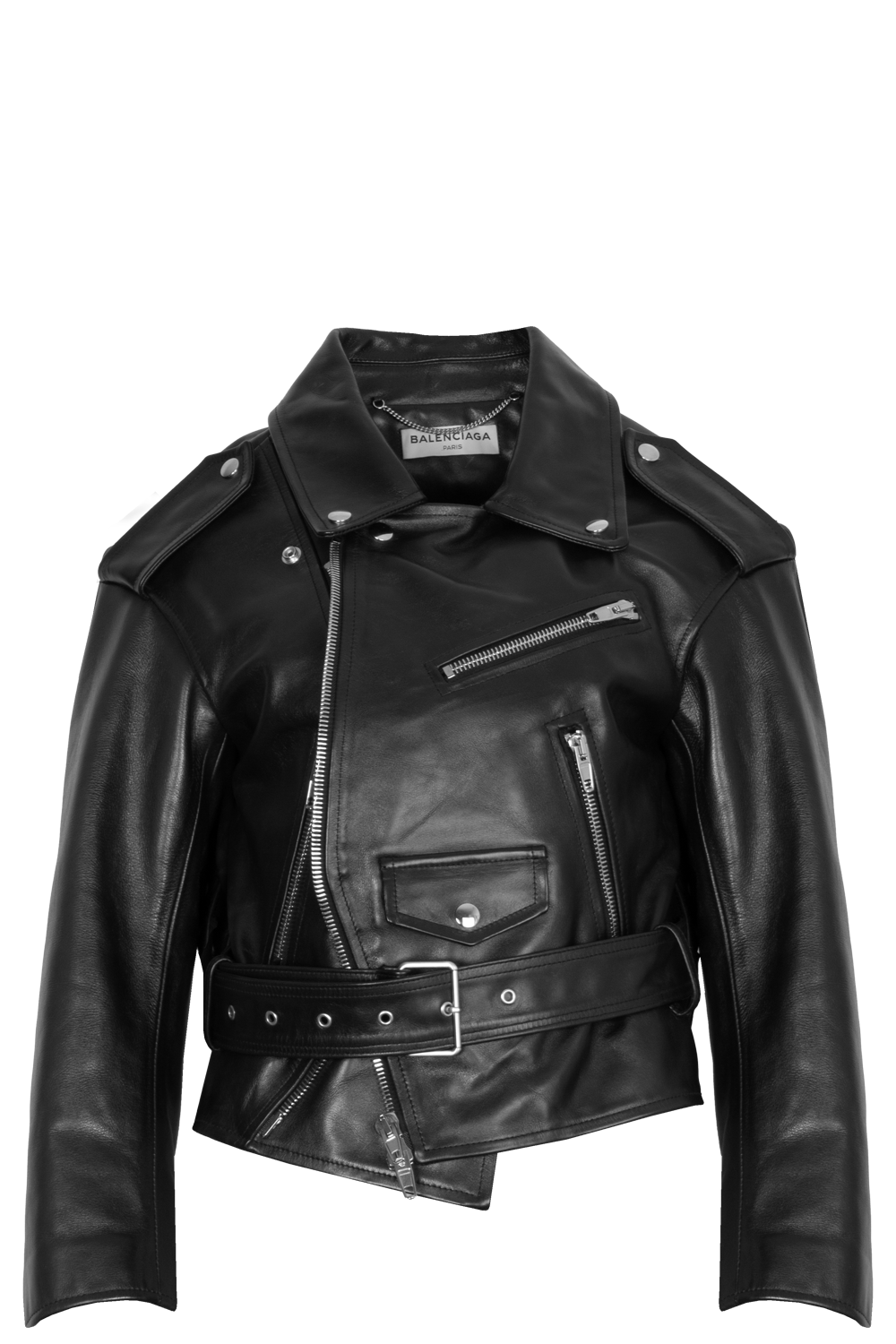 BALENCIAGA Biker Leather Jacket Black