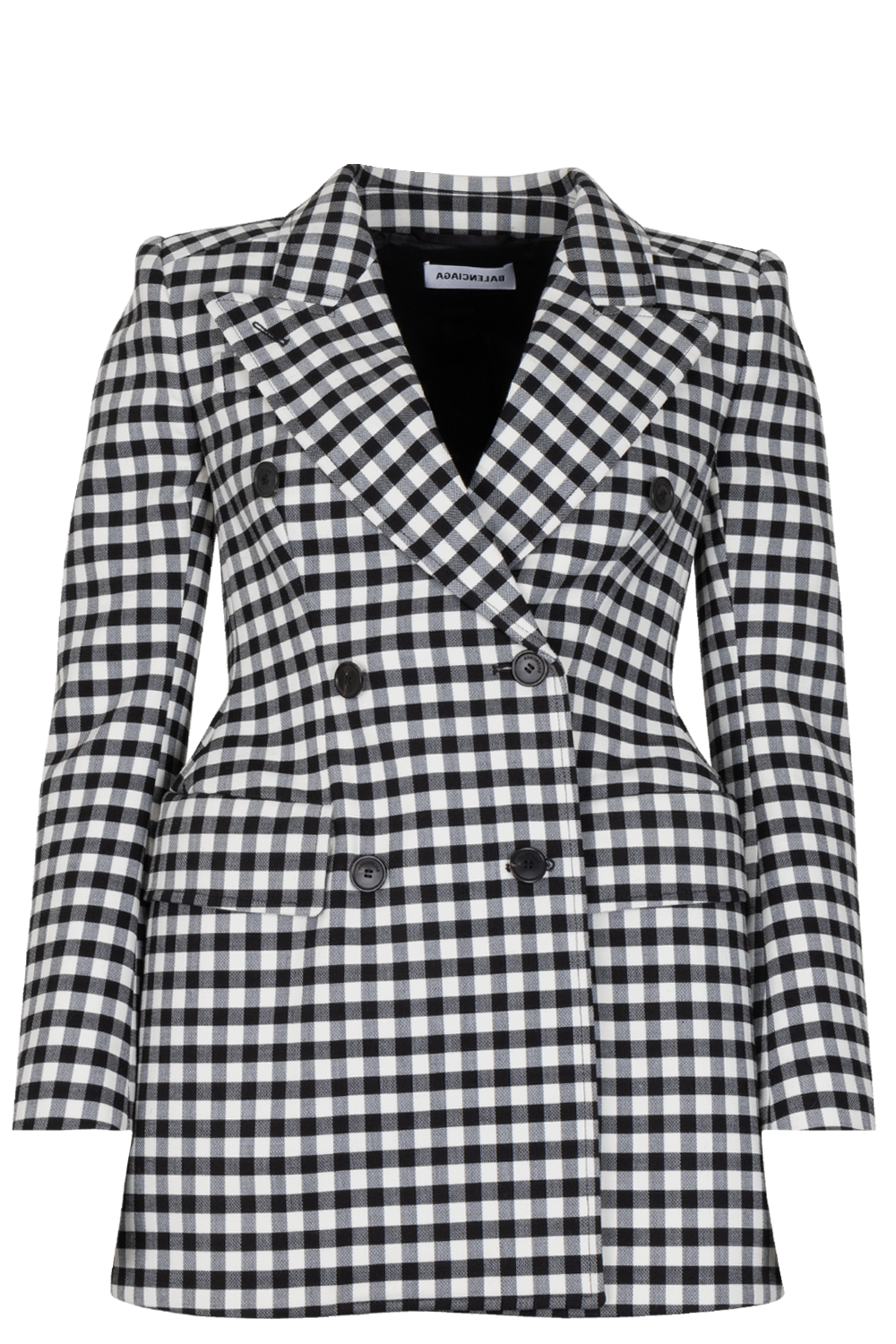 BALENCIAGA Check Hourglass Blazer Jacket Black White