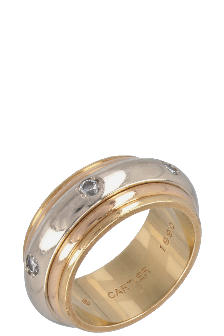 CARTIER 6 Diamonds Saturne Ring Yellow White Gold