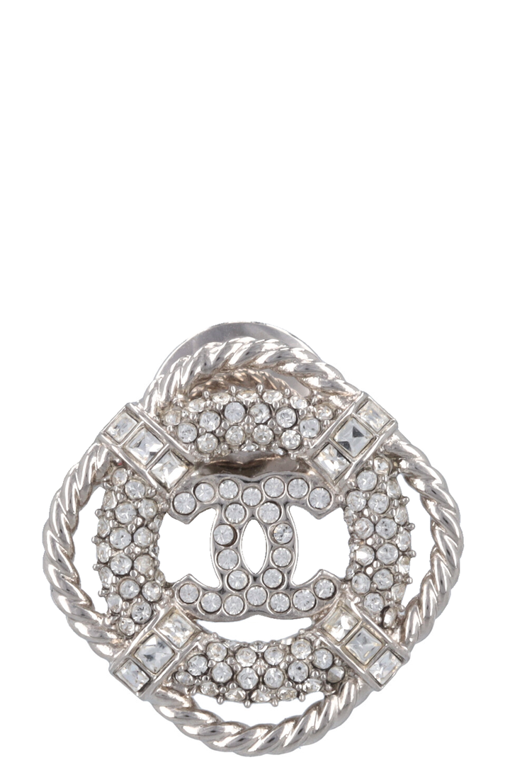 CHANEL 2019 CC Lifesaver Pin Brooch Crystals