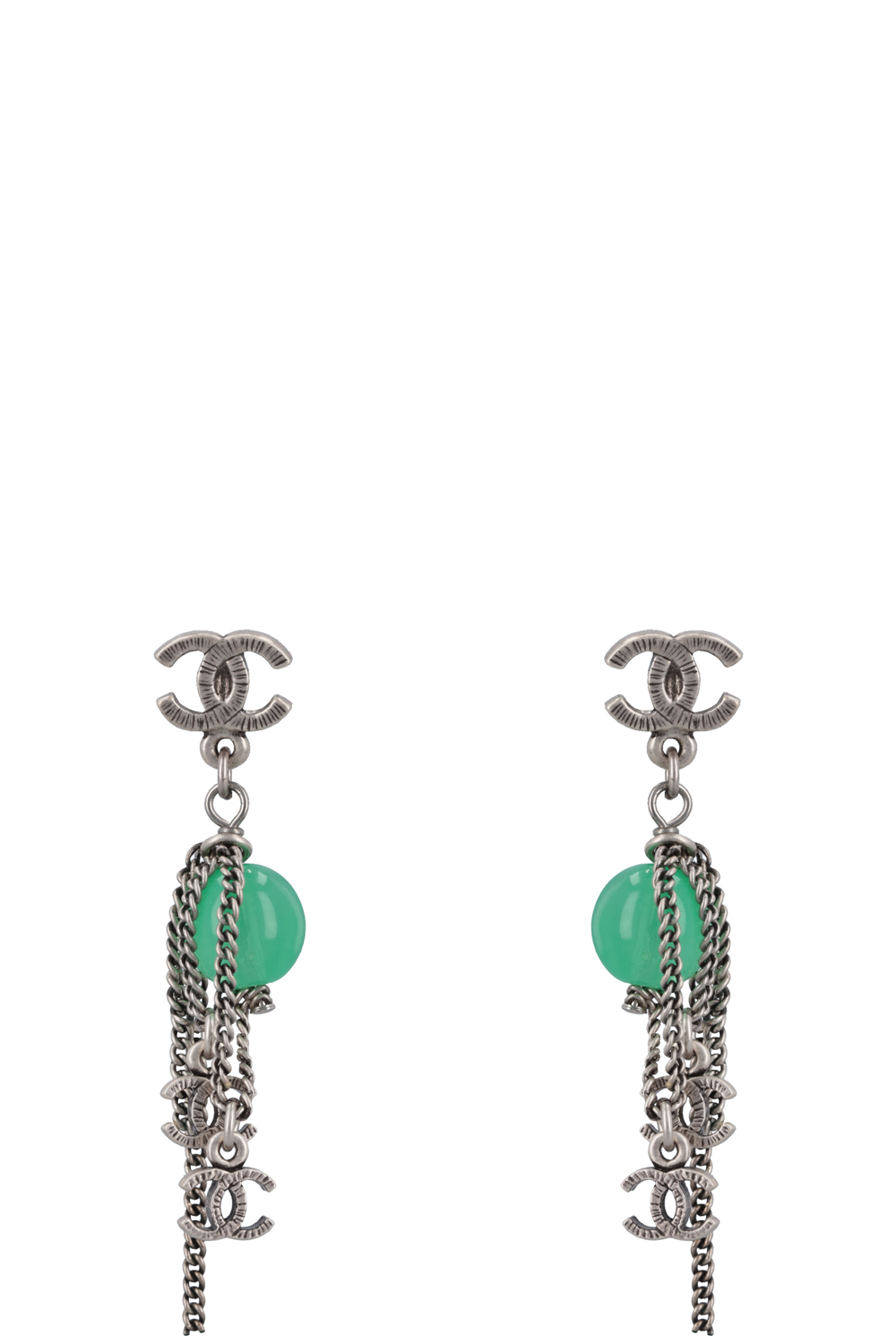 CHANEL Earrings Drop Turquoise