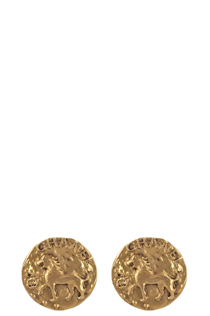 CHANEL Lion Ear Clips Gold