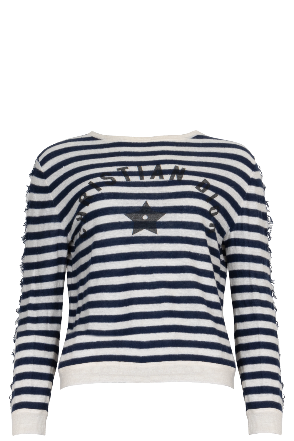 CHRISTIAN DIOR Logo Top Striped Blue White