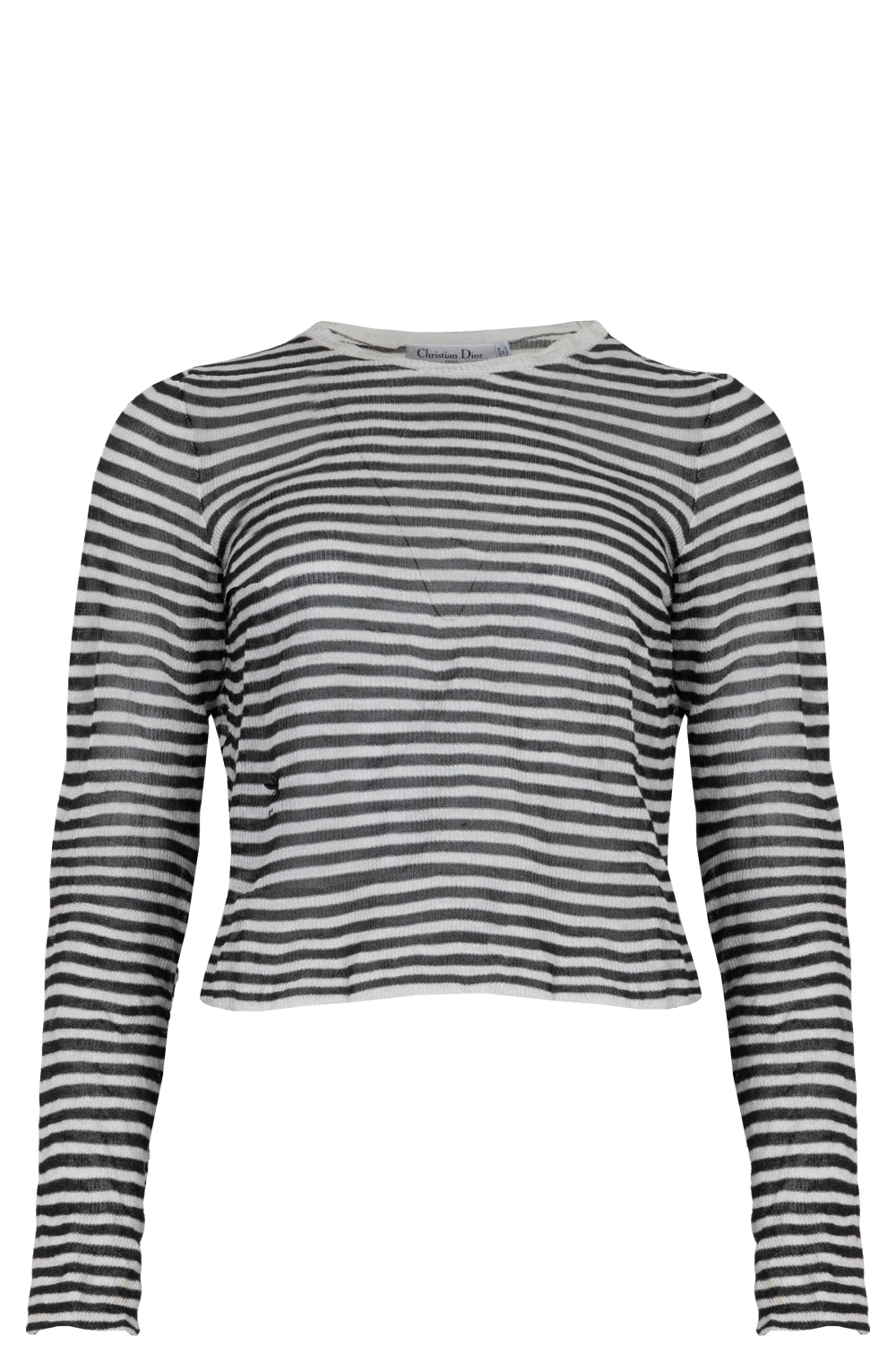 CHRISTIAN DIOR Top Striped Black White