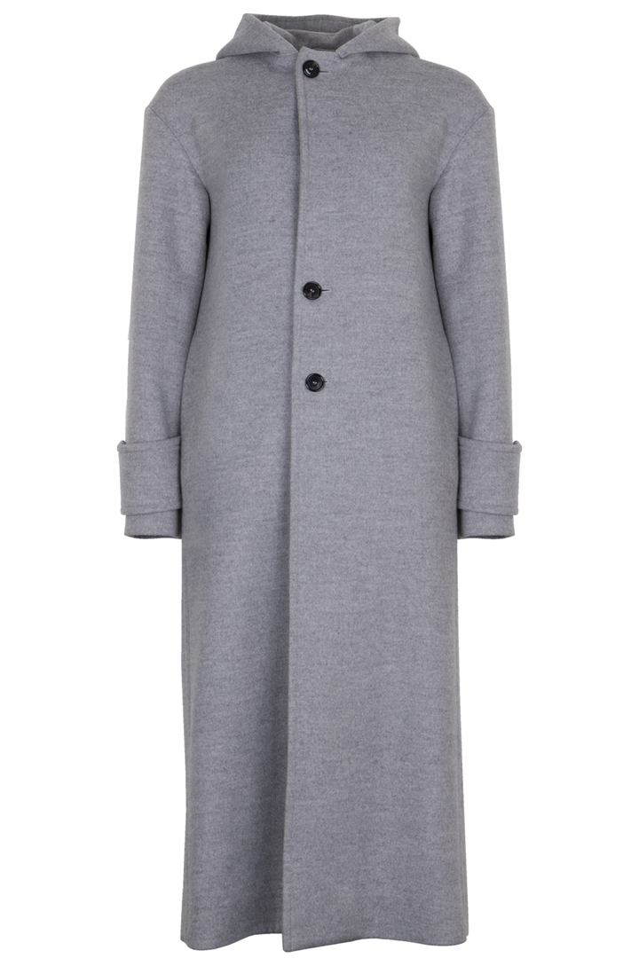 LOEWE Hooded Coat Wool Grey