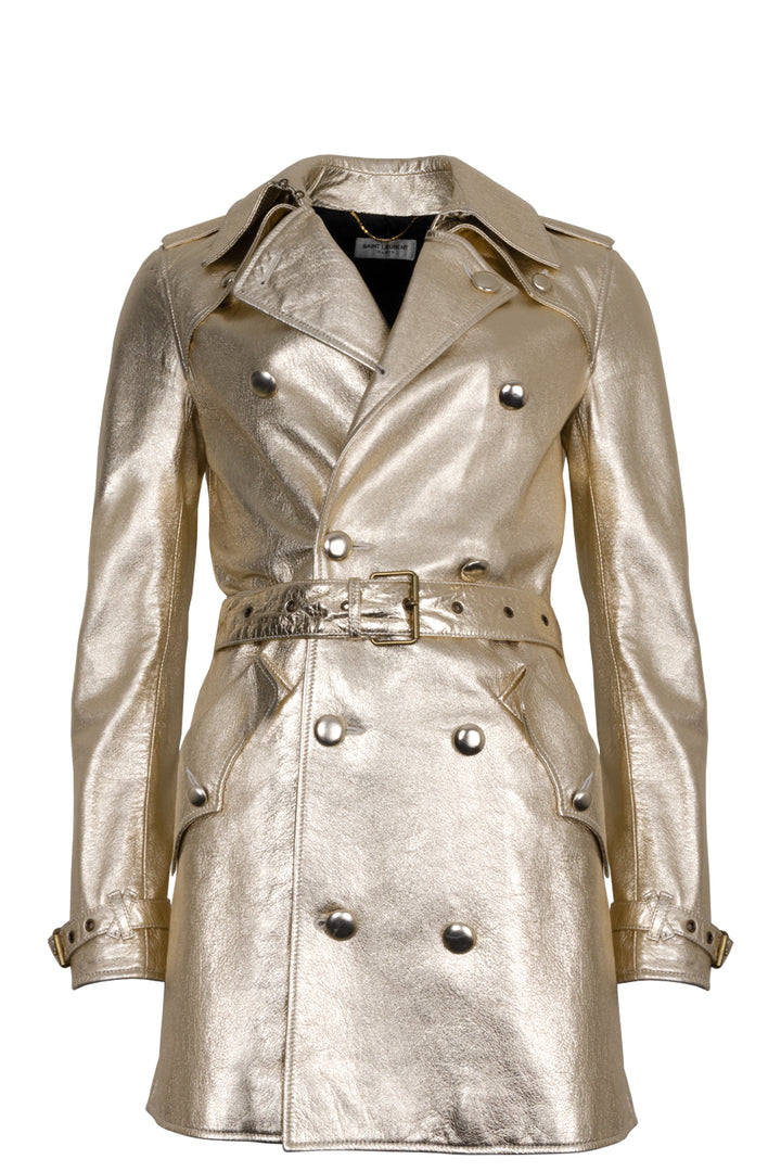 SAINT LAURENT Coat Leather Gold