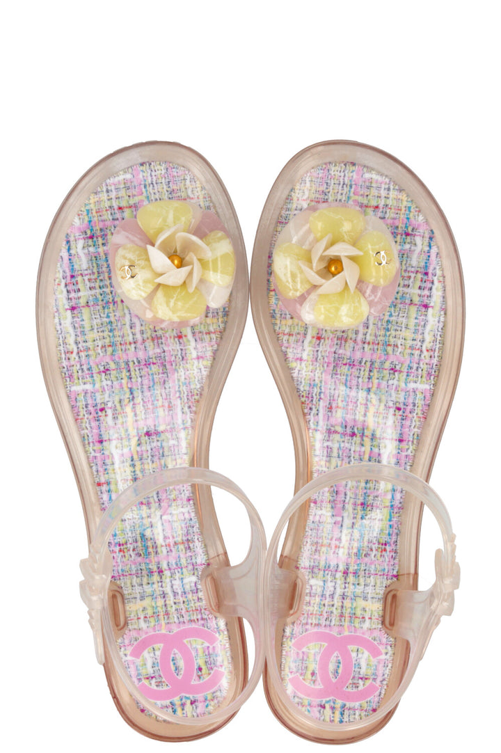 CHANEL Camellia Flats PVC Multicolor