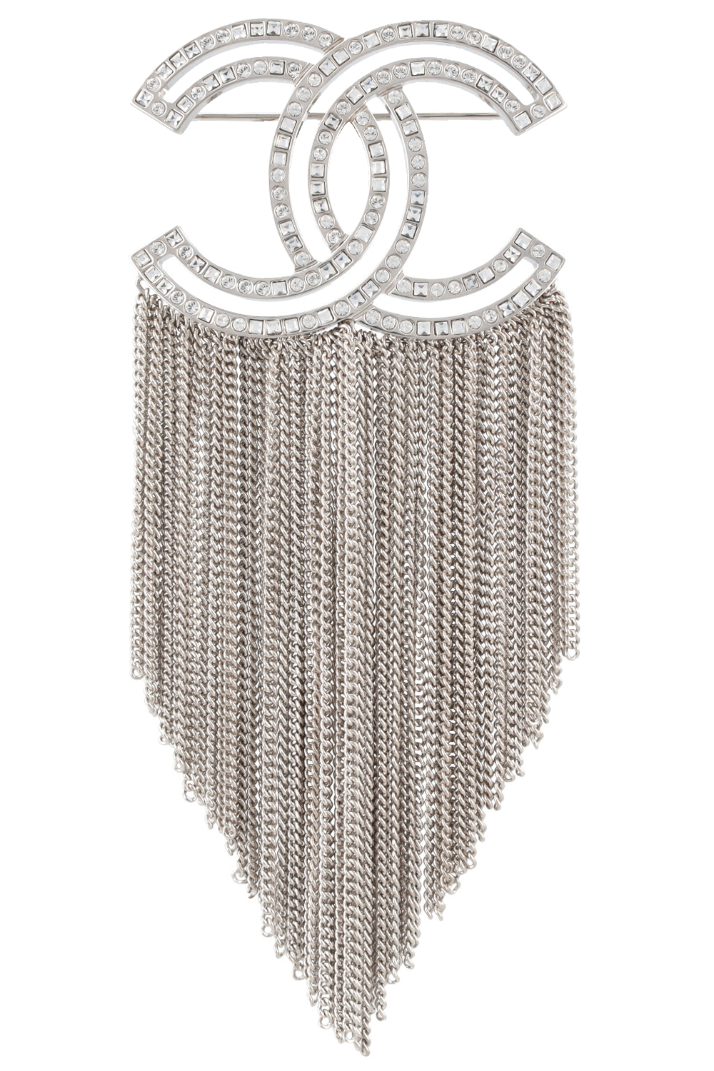 CHANEL 2015 Fringe Brooch Silver