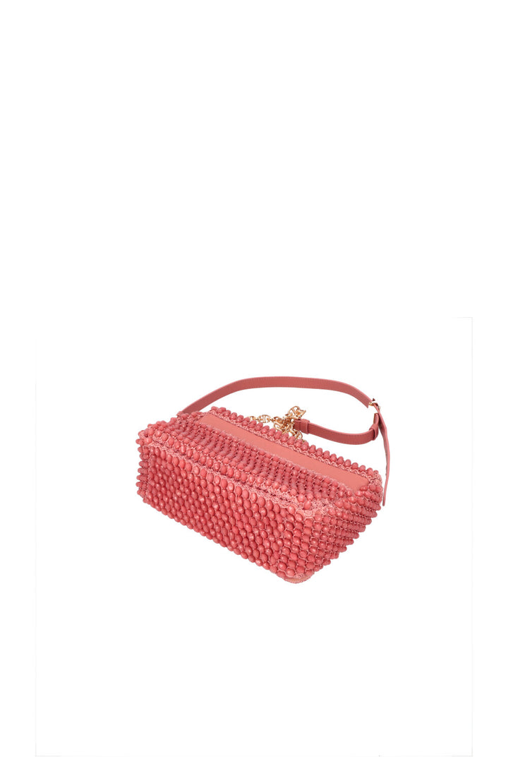 CHRISTIAN DIOR Beaded Caro Bag Coral